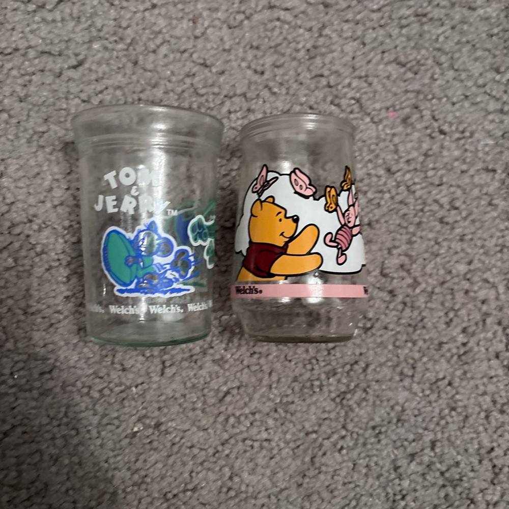 Cartoon Character Glass Set - Blue and Pink